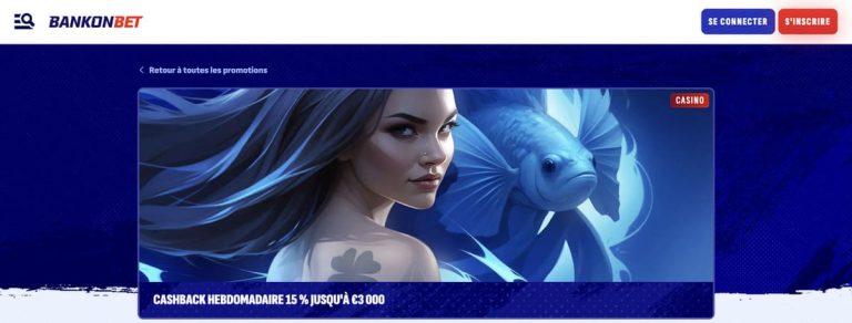 Bankonbet Casino cashback hebdomadaire